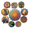 100-300 Pcs Animal Wooden Puzzle Circular Wood Jigsaws Intelligent Decompressed Puzzles for Adults Kids Holiday Gift Decoration