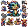 100-300 Pcs Animal Wooden Puzzle Irregular Wood Jigsaws Intelligent Dog Cat Puzzles for Adults Kids Holiday Gift Decoration