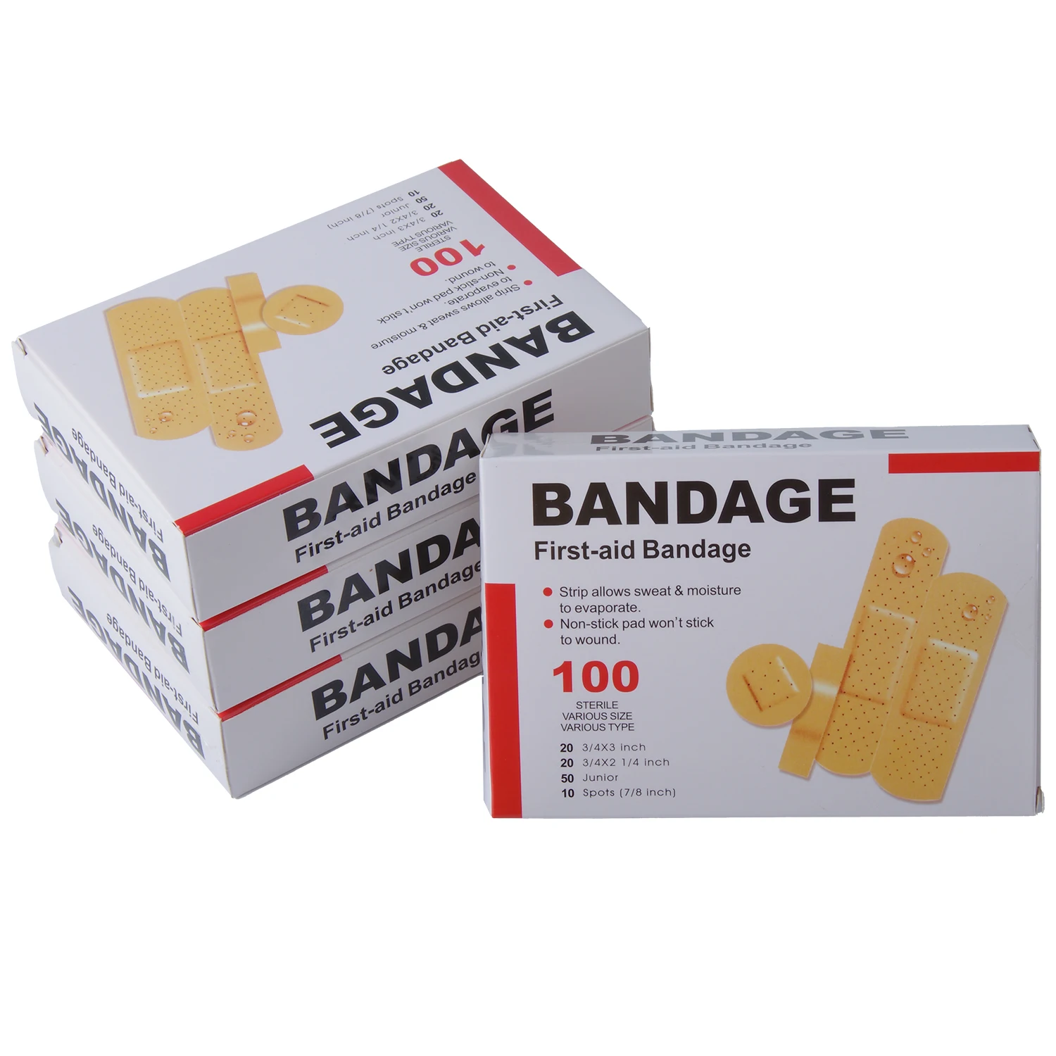 100pcs/4Size Baby Bandage Waterproof Breathable Adhesive Plaster Hemostasis Wound Sticker Dressing Band Aid Banditas Children - Image 2