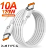 10A 120W USB C Cable Super Fast Charging Phone Charger Data Cord For Samsung Xiaomi Huawei Type C To Type C Quick Charge Cable