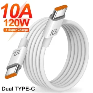 10A 120W USB C Cable Super Fast Charging Phone Charger Data Cord For Samsung Xiaomi Huawei Type C To Type C Quick Charge Cable