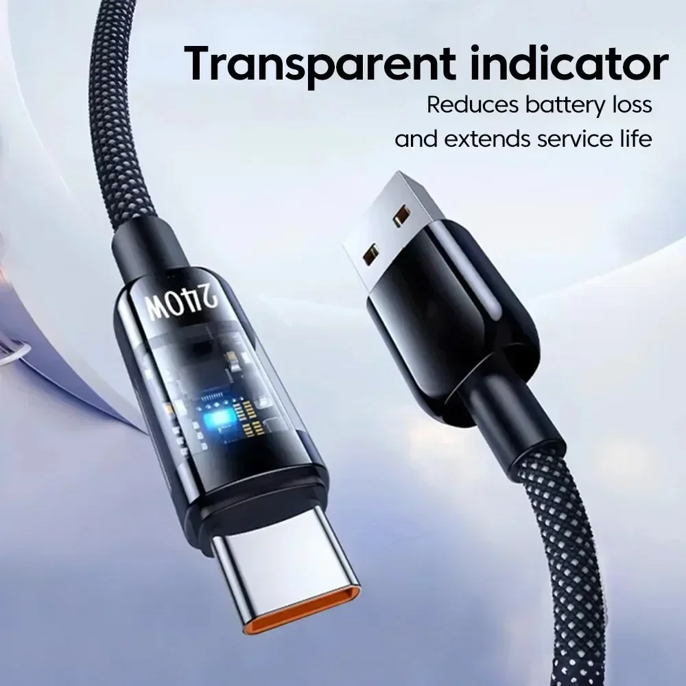 10A 240W Fast Charging Cable USB to Type C Super QC3.0 Fast Charger Cable LED Phone Charger Data Cord For Samsung Xiaomi Huawei - Image 2