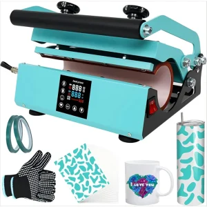 11-30 oz Cup Heat Transfer Printer | Custom Design Printing for Straight-Sided Insulated Mugs and Coffee Mugs | 220V/110V Heat T
