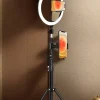 110cm tripod stand+O-clip, equipped with 10 inch live streaming ring fill light and selfie live streaming artifact