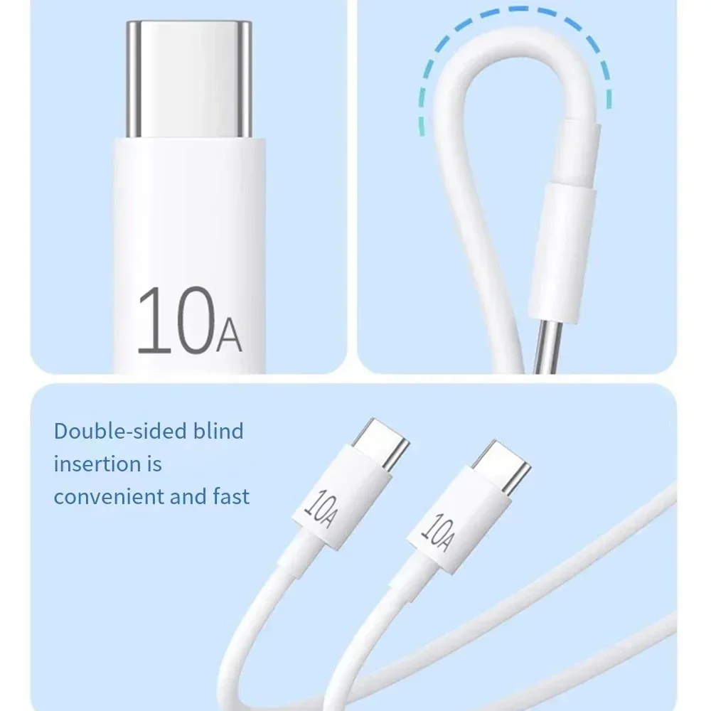 120W 10A Dual Type C Cable Super Fast Charging Phone Charger Data Cord For iPhone Samsung Xiaomi Huwei USB C Quick Charge Cable - Image 3