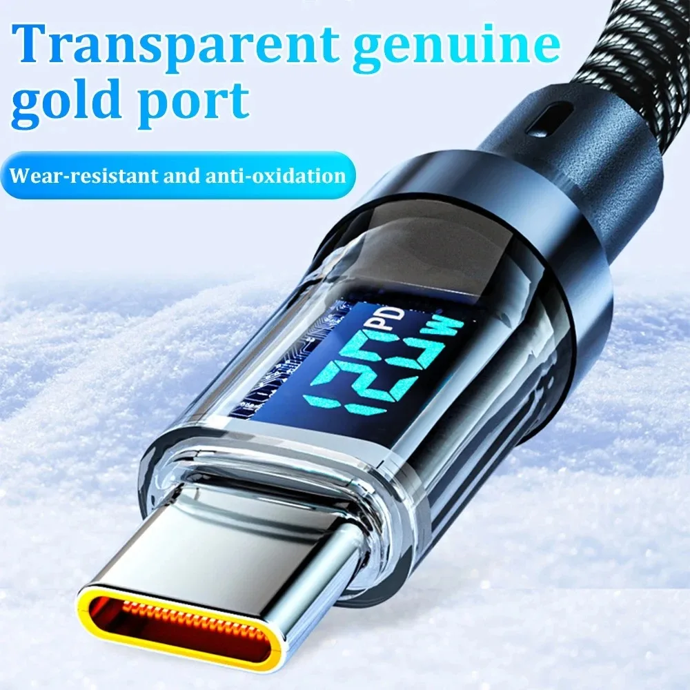 120W USB Type C Cable Super Fast Charging Cable With LED Display 100W PD Type-C Data Cord For Universal USB Charging USB C Cable - Image 2
