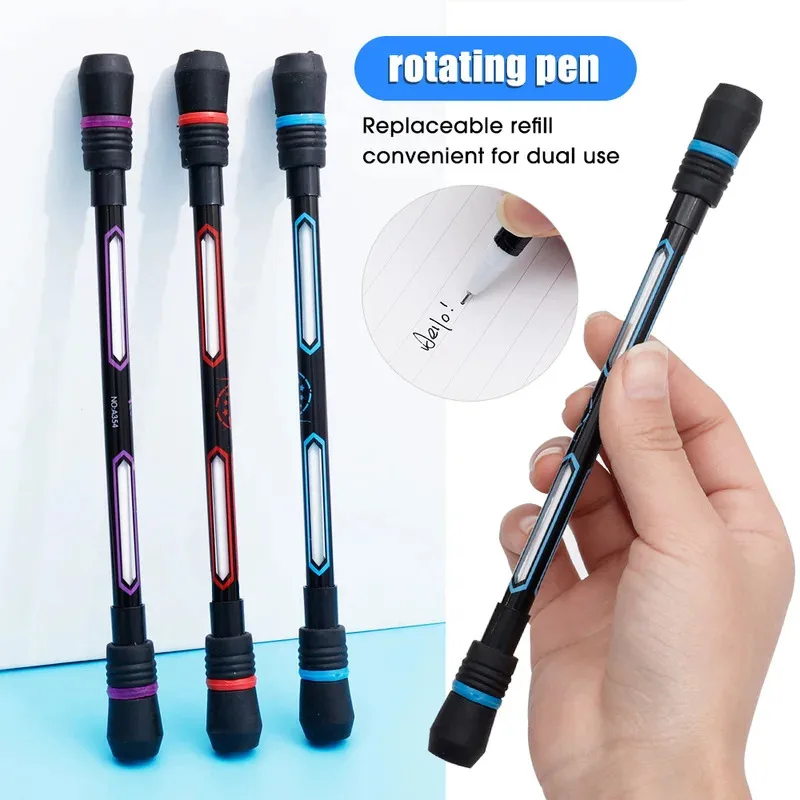 1/2/4Pcs Creative Spinning Pen Spinner Toy Adult Kids Stress Relieve Rotating Gel Pens Anti-Slip Hand Spinner Student Stationary - Image 2