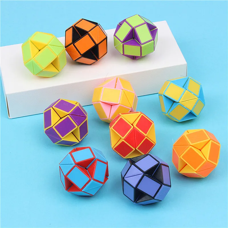 1/3/6Pcs/sets Folding Magic Snake Ruler Puzzle Antistress Cube Educational Toy Kids Birthday Party Favors Bags School Reward - Image 2