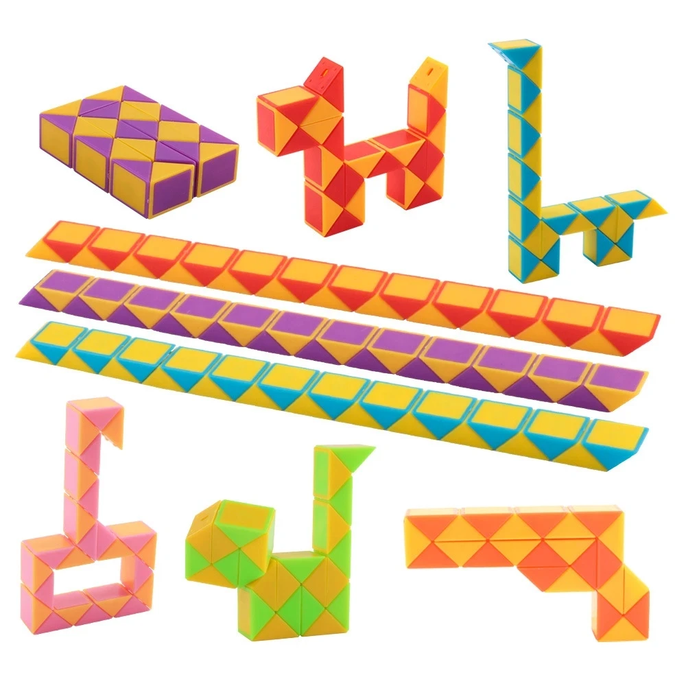 1/3/6Pcs/sets Folding Magic Snake Ruler Puzzle Antistress Cube Educational Toy Kids Birthday Party Favors Bags School Reward - Image 6