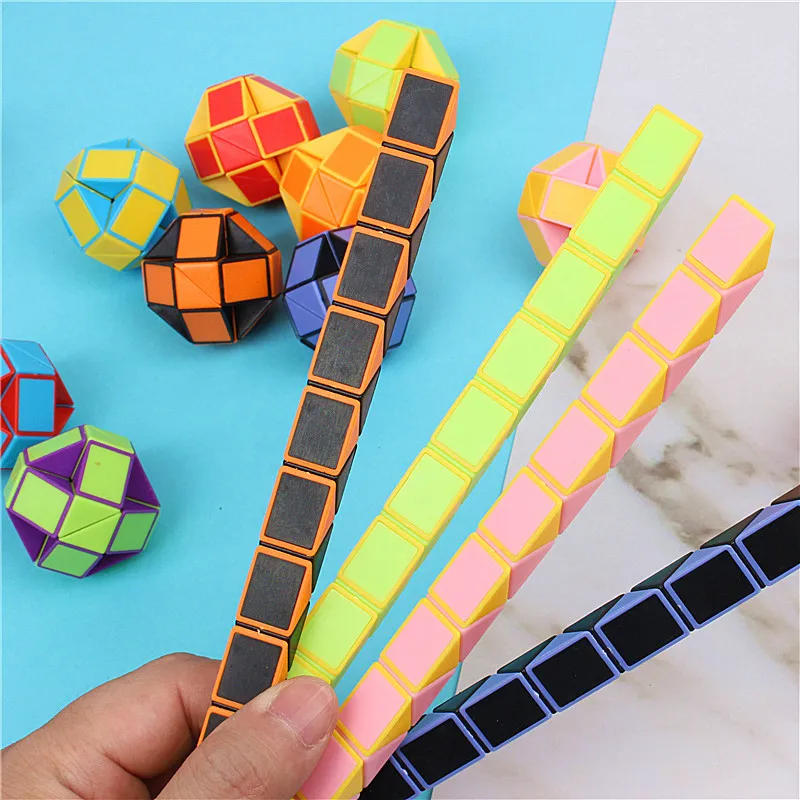 1/3/6Pcs/sets Folding Magic Snake Ruler Puzzle Antistress Cube Educational Toy Kids Birthday Party Favors Bags School Reward - Image 3