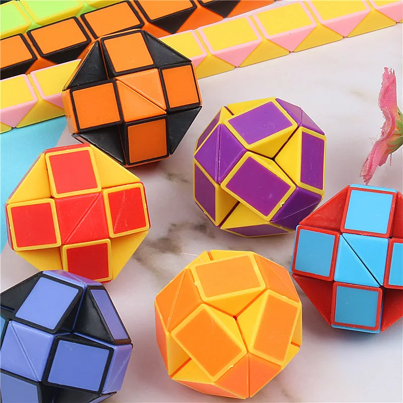 1/3/6Pcs/sets Folding Magic Snake Ruler Puzzle Antistress Cube Educational Toy Kids Birthday Party Favors Bags School Reward - Image 4