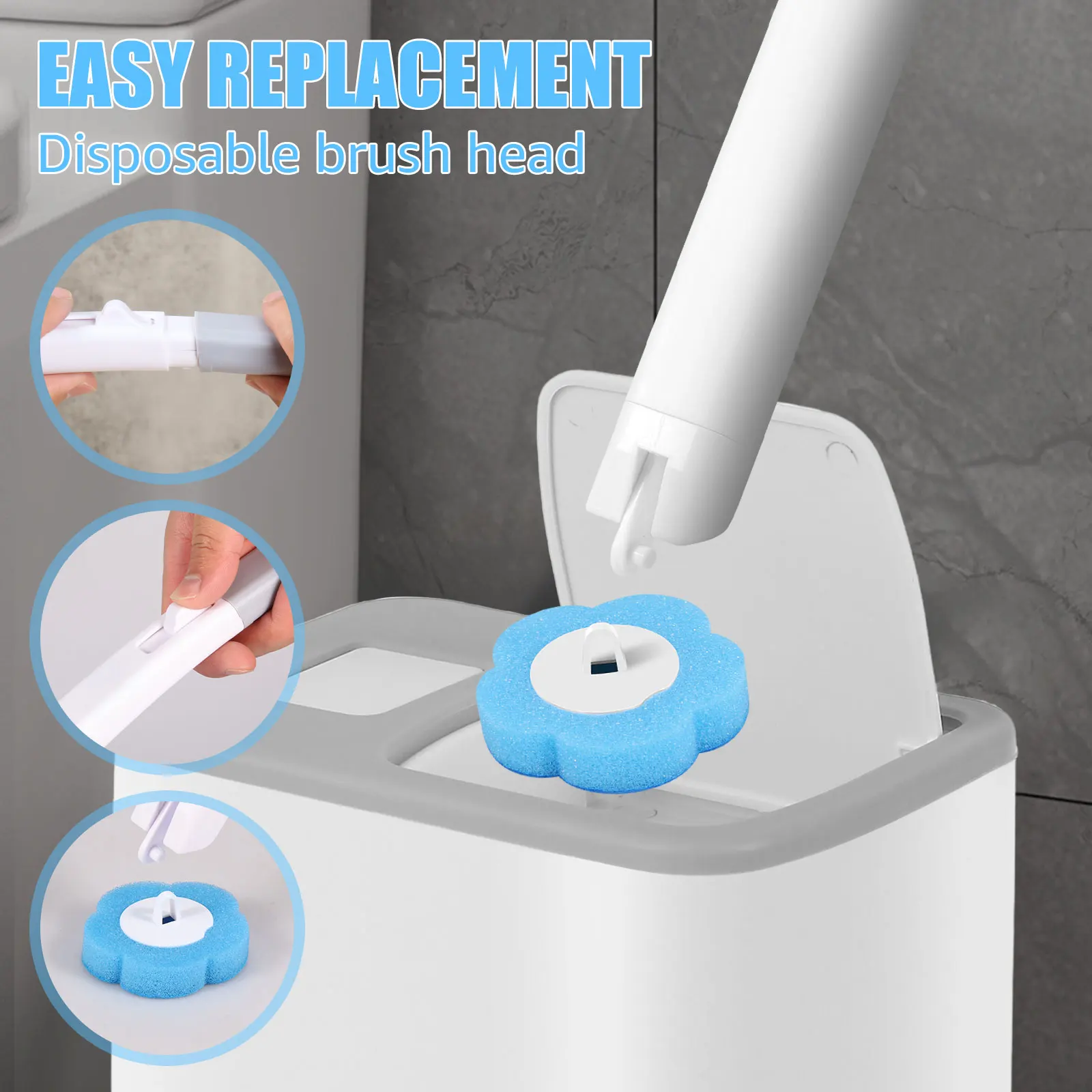 18/36Pcs Toilet Brush With Disposable Replacement Head Kits Upgrade Long Handle Bathroom Cleaning Brush For Home Wc Accessories - Image 5
