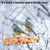 1PC Bird feeder with transparent window and external bird feeder with suction cup suitable for outdoor garden use