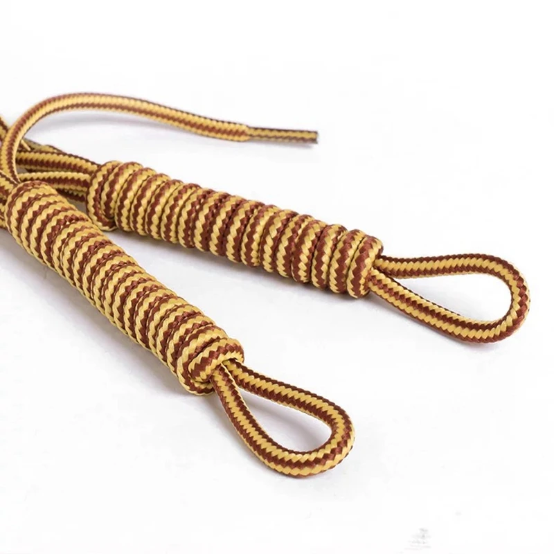 1Pair Quality Striped Shoelaces Round Cotton Shoe laces Outdoor Boots and Sneakers Shoelace 18 Color 70CM 90CM 120CM 150CM - Image 5