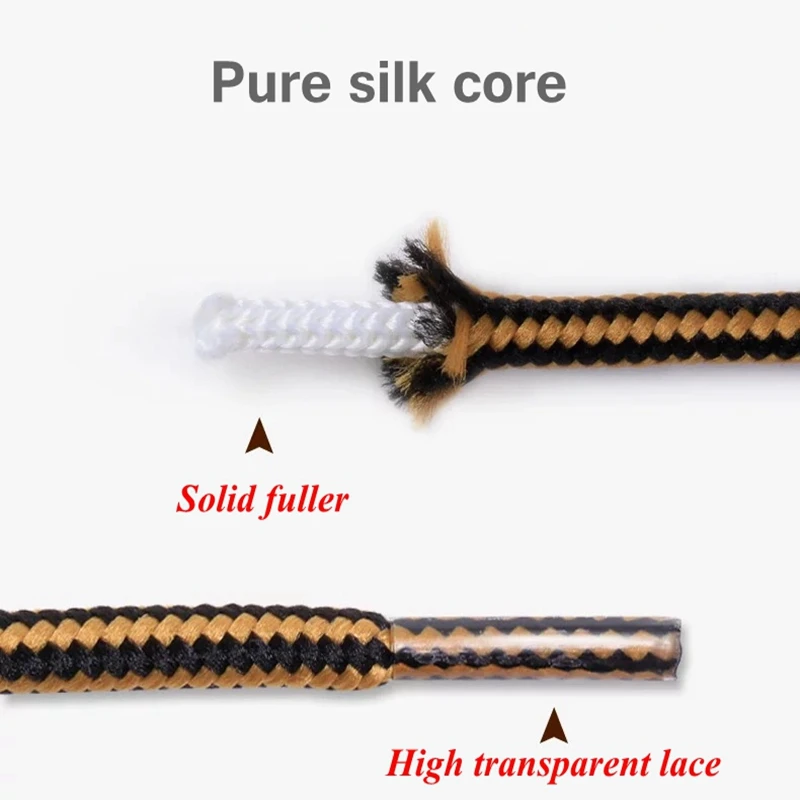 1Pair Quality Striped Shoelaces Round Cotton Shoe laces Outdoor Boots and Sneakers Shoelace 18 Color 70CM 90CM 120CM 150CM - Image 4