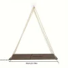 1Pc Wood Swing Hanging Rope Wall Mounted Floating Shelves Plant Flower Pot Indoor Outdoor Decoration