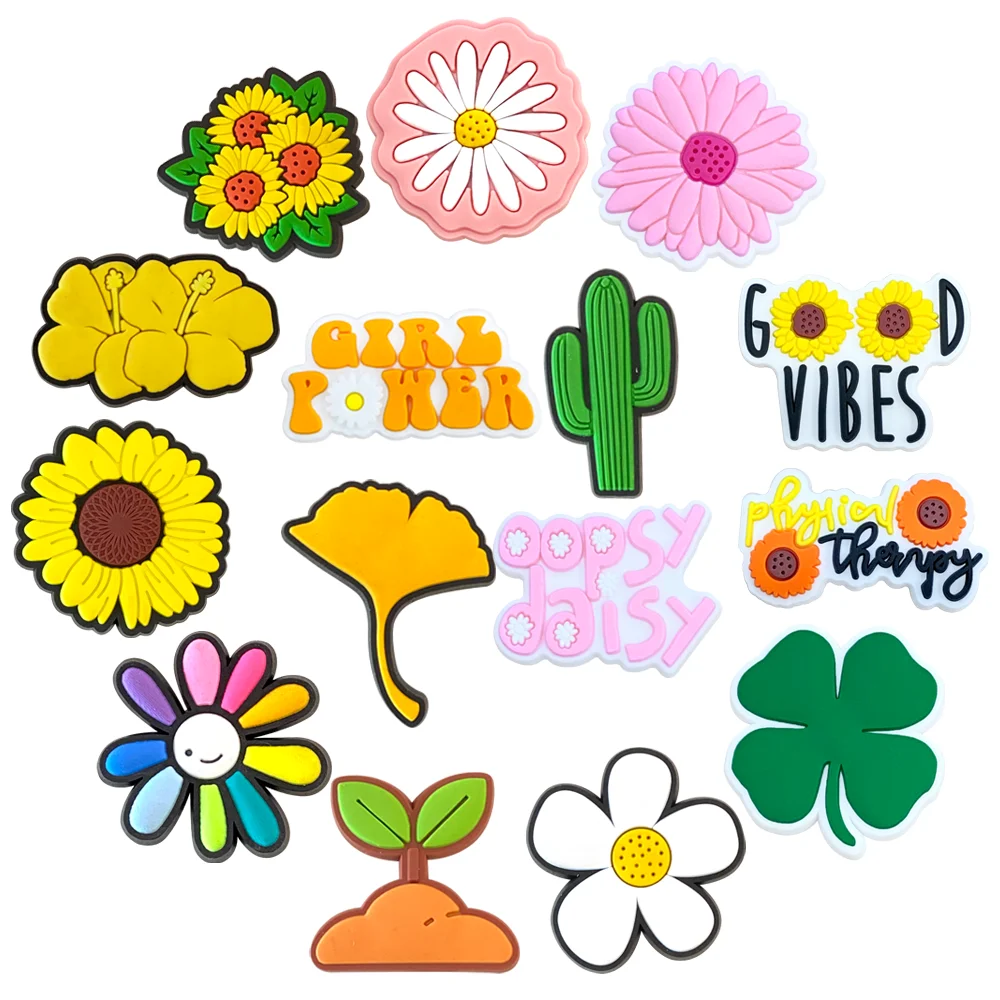 1Pcs Flower Shoe Charms Accessories Fits for Boys Girls Women Teens Gifts Birthday Party Favors Pins Shoe Decoration - Image 2