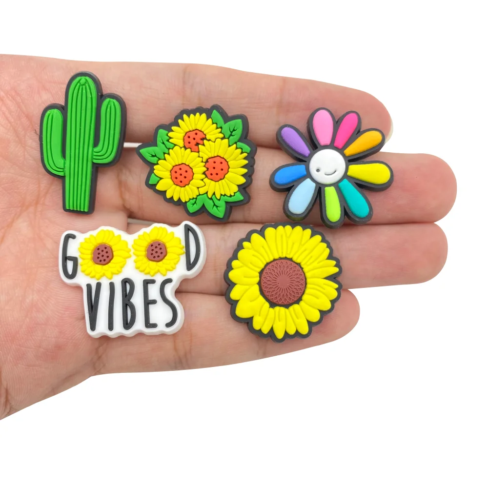 1Pcs Flower Shoe Charms Accessories Fits for Boys Girls Women Teens Gifts Birthday Party Favors Pins Shoe Decoration - Image 3