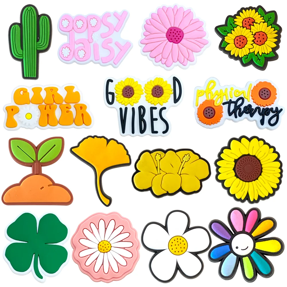 1Pcs Flower Shoe Charms Accessories Fits for Boys Girls Women Teens Gifts Birthday Party Favors Pins Shoe Decoration