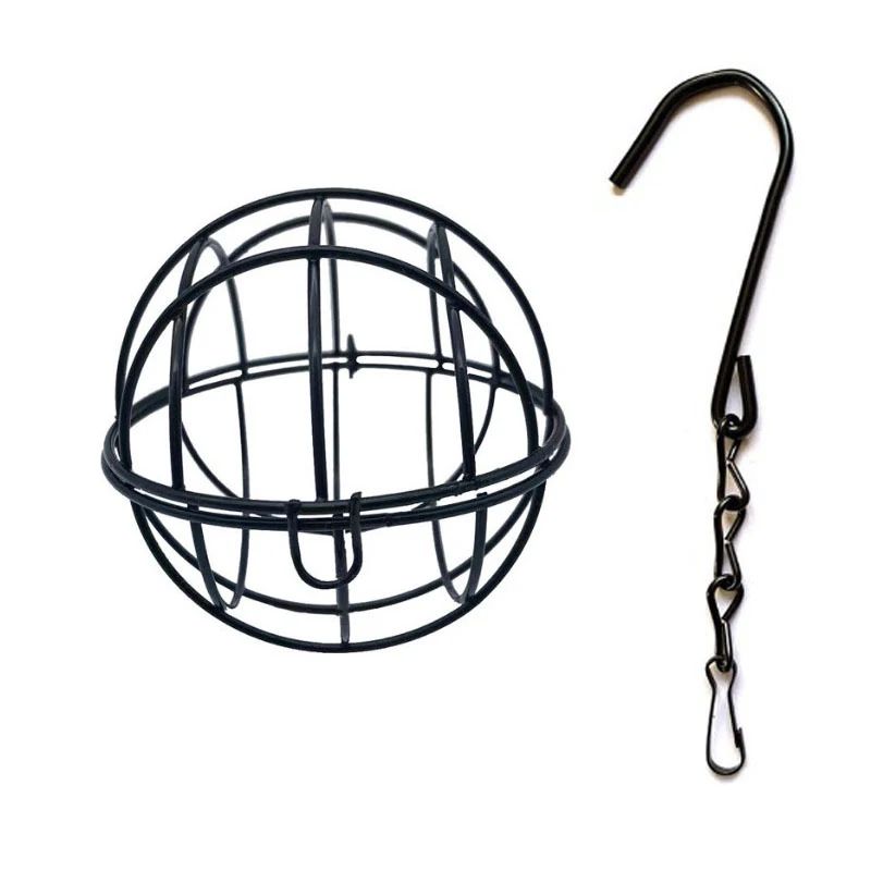 1Pcs For Outdoor Garden Hummingbird Feeders Metal Suet Ball Bird Feeder Set With Hanging Chain Squirrel Proof Bird Feeders - Image 2