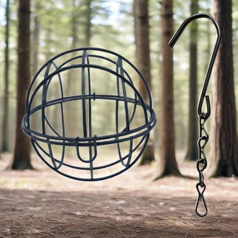 1Pcs For Outdoor Garden Hummingbird Feeders Metal Suet Ball Bird Feeder Set With Hanging Chain Squirrel Proof Bird Feeders - Image 3