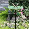 1pc Garden Metal Bird Bath Tub, 28 inches tall - Freestanding, removable bird bath tub/feeder with delicate leaf pattern. Sturdy