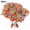 200-Pcs Seated Painted Model People Figures Railway Sitting Passengers 1:100 Scale Building Landscape Train Layout Toys