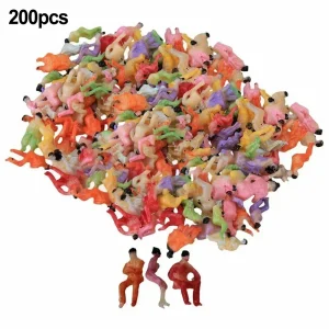 200-Pcs Seated Painted Model People Figures Railway Sitting Passengers 1:100 Scale Building Landscape Train Layout Toys
