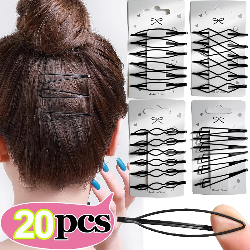 20/10/1PCS Metal Black Hairpins Snap Women's 7CM BB Barrettes Bobby Pin Headband Hair Clips for Girl Hairgrip Fix Hair Styling - Image 3