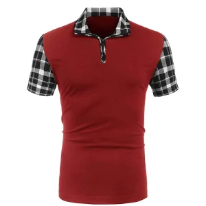 2024 New Fashion Leisure Sports T-shirt Men's Short sleeved Solid Color T-shirt Spliced Loose Large Men's T-shirt Men's