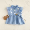2025 New Cute Baby Girls Clothing Infants Young Children's Summer Sweet White Floral Princess Dress Hot Selling Toddler Dress