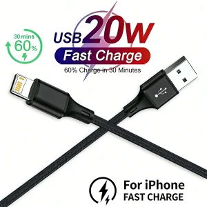 20W USB Fast Charging Braided Cable For iPhone 11 12 13 Mini 14 Pro Max X XR XS 6 6S 7 8 Plus Quick Charge USB Data Nylon Cables