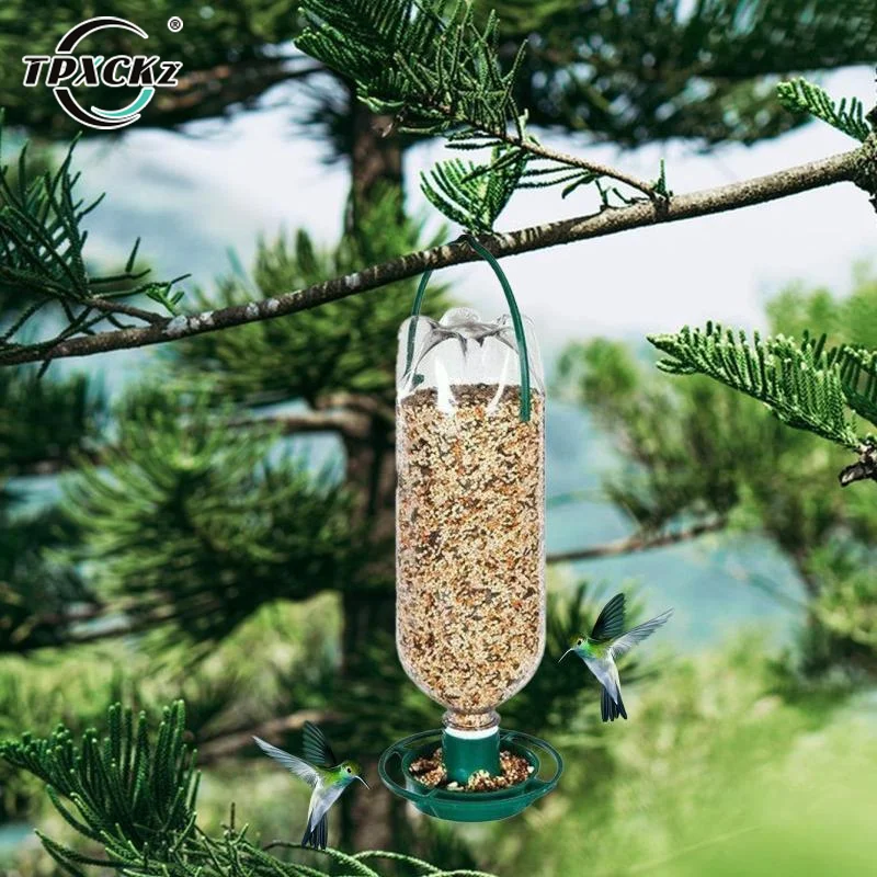 2/1PCS Outdoor Bird Feeder Automatic Hanging Plastic Feed Bowl For Parrot Pigeon Pet Indoor Bottle Mouth Docking Feeding Suppli - Image 5