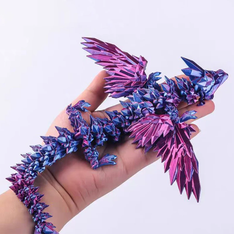 22cm 3D Printed Magic Dragon with Poseable Wings Articulated Fantasy Dragon Figure Easter Home Office Decor Ornaments - Image 5
