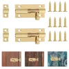 2Pcs Premium Copper Door Bolt Strong Rust Resistant Brass Door Latch Lock for Wooden Doors Windows Furniture Cabinets Easy