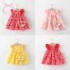 2Pcs/set Children Summer Flower Dress Baby Girl Cotton Soft Outfit Lovely Kids Sleeveless Costume 0-3 Years Old Newborn Dresses
