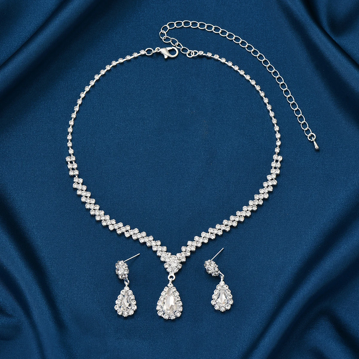 3 Pieces Of Fashionable Women's Water Drop Necklaces And Earrings Set For Wedding Season, Banquet And Party Accessories-2910 - Image 6