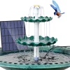 3 Tiered Bird Bath with 3W Solar Pump, DIY Solar Fountain Detachable and Suitable for Bird Bath, Garden Decoration