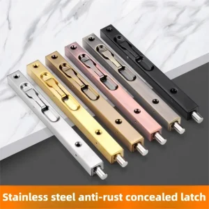 304 Stainless Steel Top & Bottom Concealed Bolts - For Wooden Main Doors, Security Doors & Double Doors