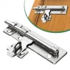 4 Inch Stainless Steel Door Bolt Latch with Padlock Clasp Set Brushed Barrel Bolt for Locking Door Window Drawer Cupboard 1Pcs