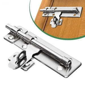 4 Inch Stainless Steel Door Bolt Latch with Padlock Clasp Set Brushed Barrel Bolt for Locking Door Window Drawer Cupboard 1Pcs