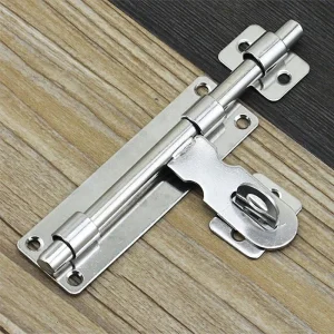 4 Inch Brushed Stainless Steel Door Lock Set Barrel Bolt Latch Padlock Clasp for Locking Doors Windows Drawers Cupboards Hardwar