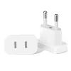 4.0mm US Jack to EU Plug Outlet Travel Charger Power Socket Adapter USA to Europe European Regulation Charging Converter Plug