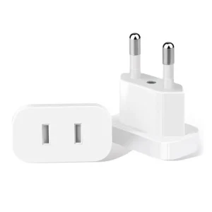 4.0mm US Jack to EU Plug Outlet Travel Charger Power Socket Adapter USA to Europe European Regulation Charging Converter Plug