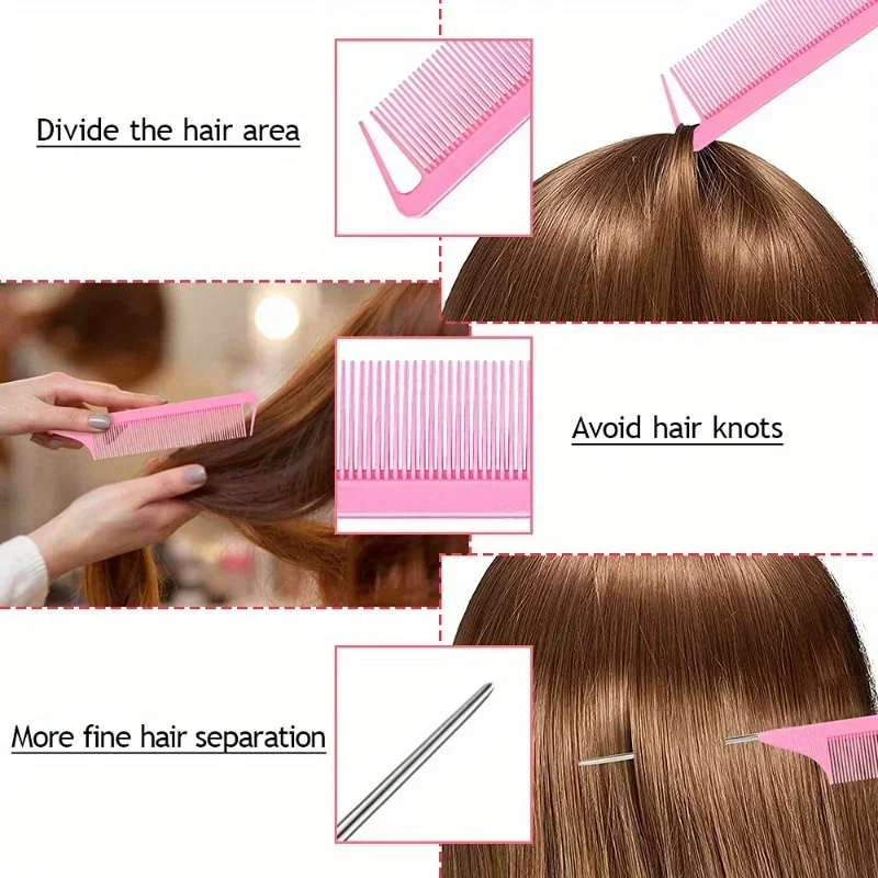 4/5/6pcs Hair Brush Set Hairdressing Spray Bottle Hair Braiding Loop Rat Tail Comb Teasing Hair Brsuh Salon Hair Styling Tools - Image 6
