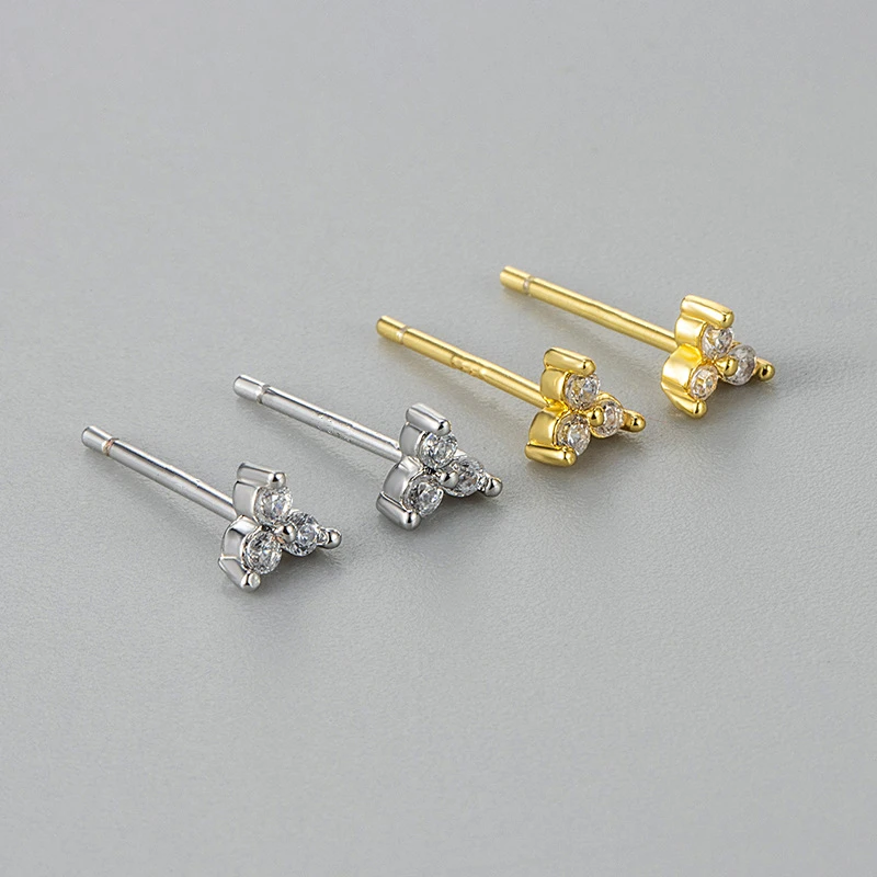 4PCS 18K Gold Plated Flower Round Piercing Earrings Set For Women Stainless Steel Zircon Punk Stud Earring Trendy Jewelry aretes - Image 6
