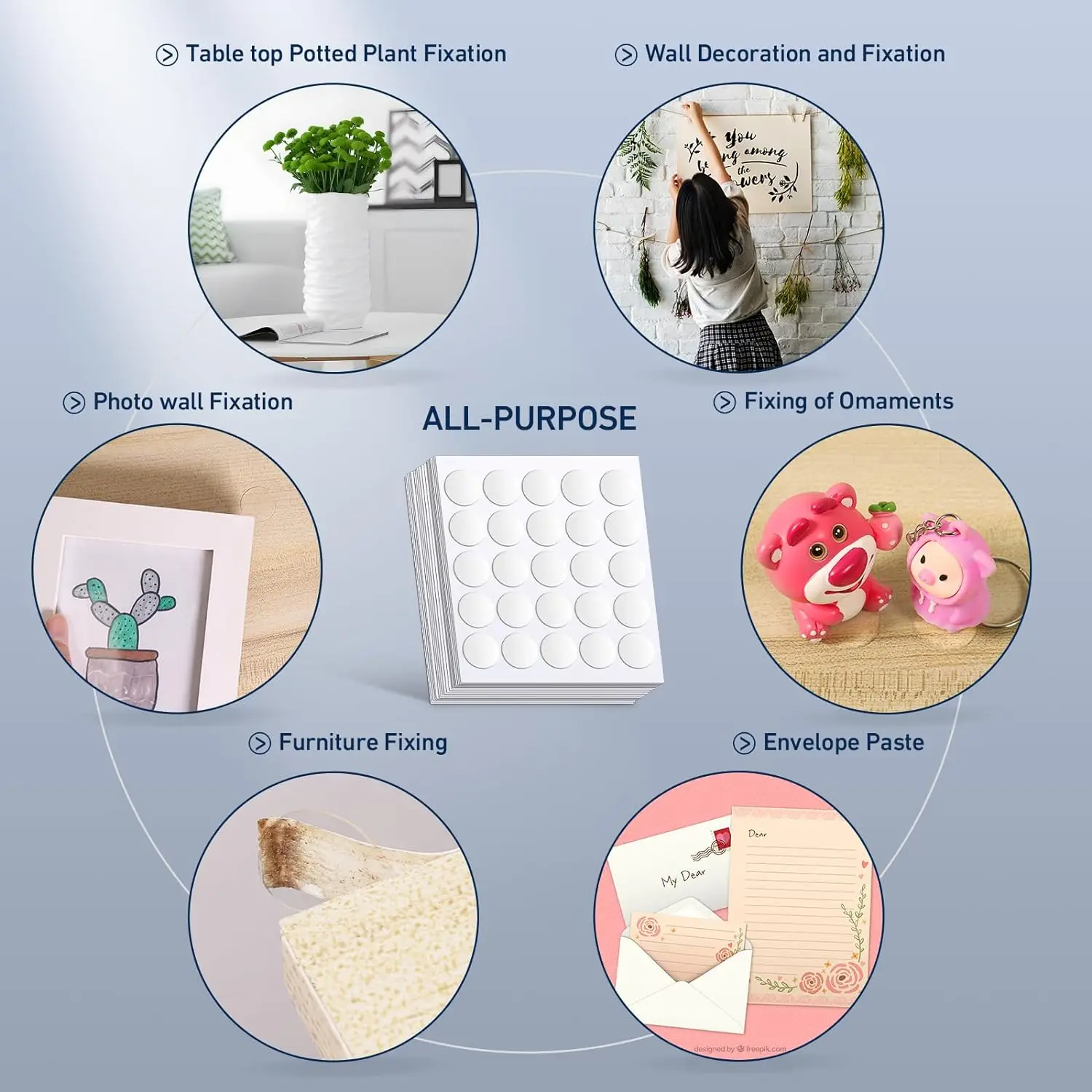 50 Dots Double Sided Adhesive Poster Clear Glue Point Tape Round No Traces Strong Adhesive Sticker For Craft DIY - Image 5