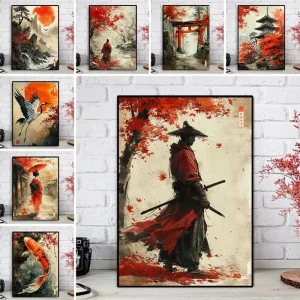 500/1000 PCS Puzzle Sumie Japanese Ink Paint Geisha Samurai Diy for Adults Beginners , Gifts Home Decoration Games