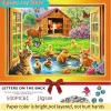 500/1000pcs puzzle, DIY paper puzzle, pastoral animals, cartoon farm, cute cats, adult puzzle, suitable for leisure time puzzl