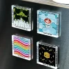 5/10pcs DIY Refrigerator Magnet High Transparent Acrylic Square Round with Magnetic Sheet Material Package Home Decor